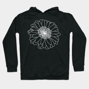 Minimal White Line Gerbera Hoodie